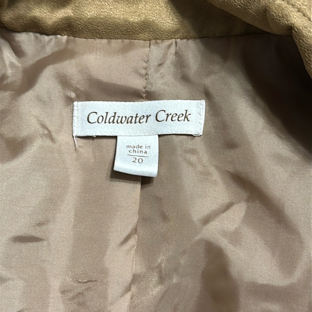 Coldwater Creek Button Up Jacket with Pockets Suede Like Material Size 20 - Picture 6 of 17
